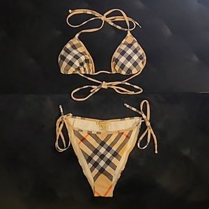 Authentic Burberry London Classic Bikini Swim Wear Small
